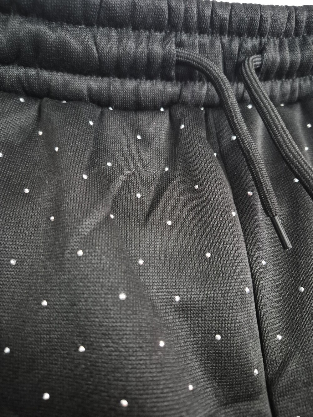 Women Black Polka Dot Jogger Pants - Elastic Waist